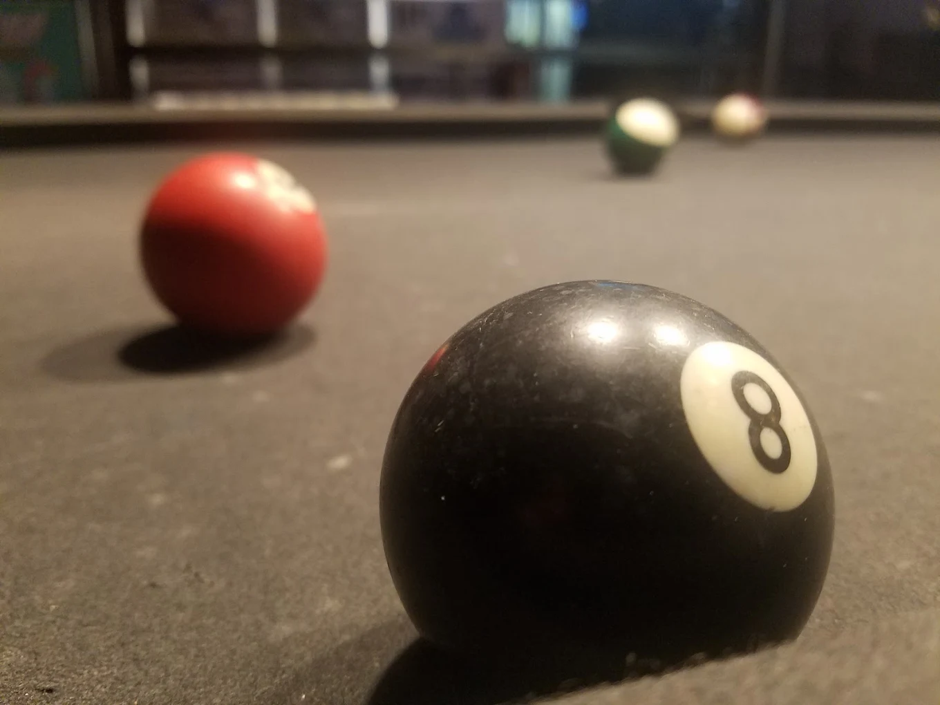 Pool table at Duke's Bar